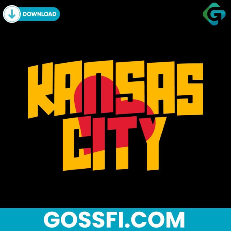 Kansas City Heart Chiefs Football Svg Digital Download