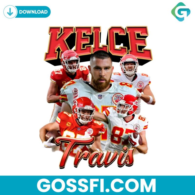 Vintage Travis Kelce Kansas City Chiefs PNG Download
